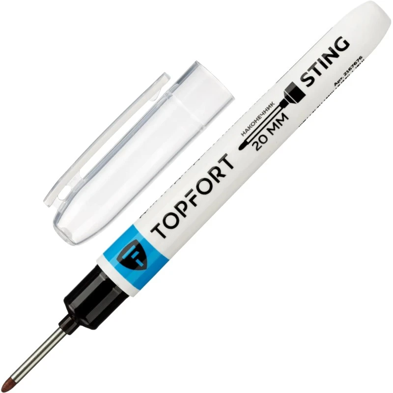 Разметочный маркер, перманент, спиртовая основа, линия 1 мм, наконечник L-20 мм, "Topfort "