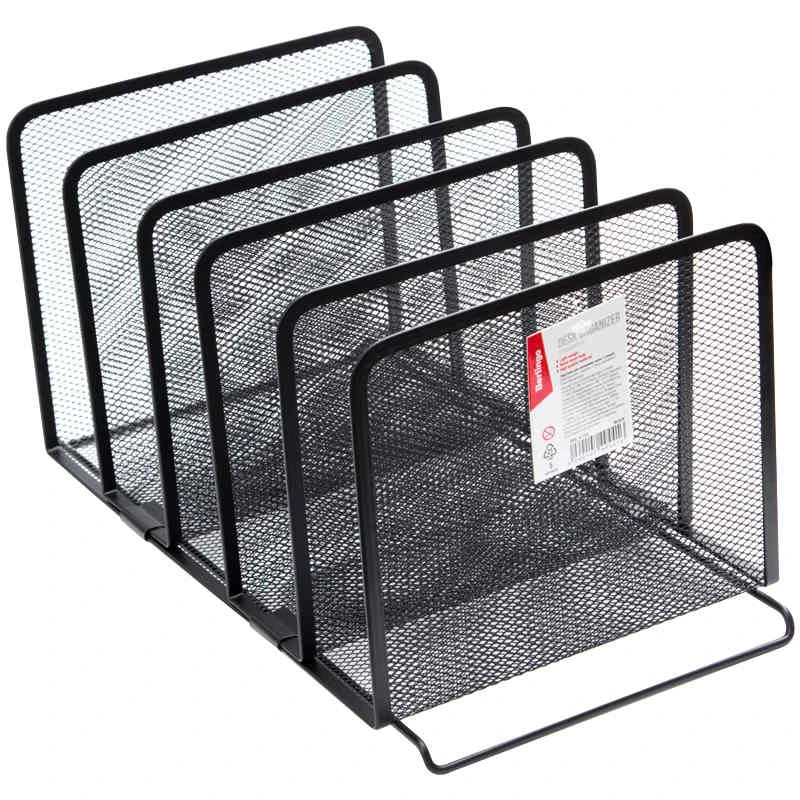 Подставка для сортировки писем и бумаг 5 отделений, вертикальный, сортер, сетчатый, металлический, 195*365*205 мм, "Berlingo"
