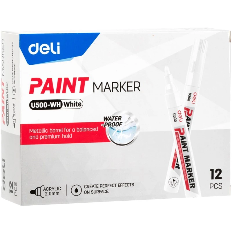 Маркер краска, нитро, линия 2 мм, круглый наконечник, "Deli"
