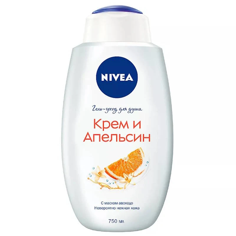 Гель уход для душа "Крем и апельсин" 750 мл, "NIVEA"