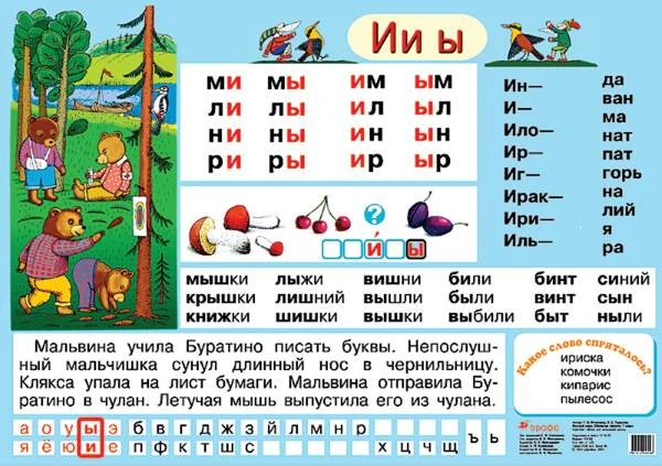 Игнатьева Т.В, Тарасова Л.Е. Буква И. / Гласные Ии, Ы. - ф.100*70 см. - Начальная школа. - М.: Дрофа, 2005. - Глянцевая двухсторонняя карта.
