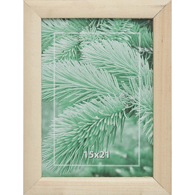 Рамка настенная, 150*210 мм (А5), багет 22 мм, некрашеное дерево, стекло