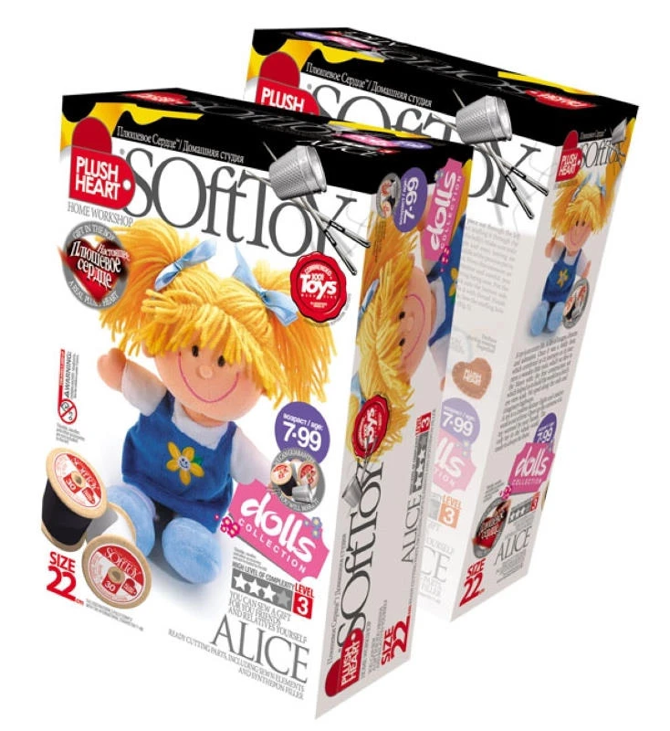 Плюшевое сердце. Алиса. 22 см. Шитье игрушки. 7+. "Эльф-Маркет"