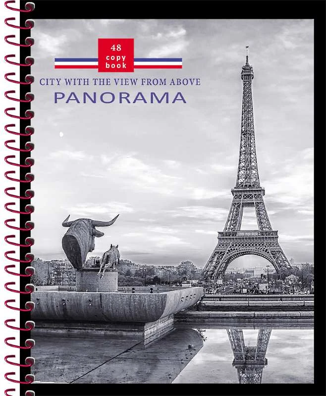 Тетрадь 48 л. ф.165*202 мм, клетка, белизна 90%, крупная пластиковая цветная спираль, цветная мелованная обложка, "Проф-Пресс"