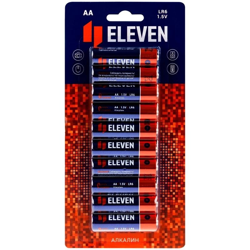 Батарейка BC10 LR6 AA, алкалин, упак. 10 шт, "Eleven"