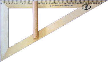 Угольник 400 мм, 30/60 град, держатель, дерево, "Красная звезда"