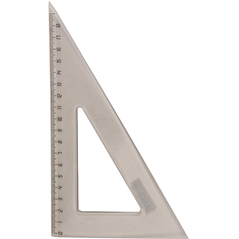 Угольник 30/60 град, линейка 180 мм, тонированный пластик, "Проф-Пресс"