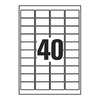 Самоклеящаяся прозрачная этикетка 40 шт. 45,7*25.4 мм, 70 г, упак. 25 л. ф.А4, "Avery Zweckform"