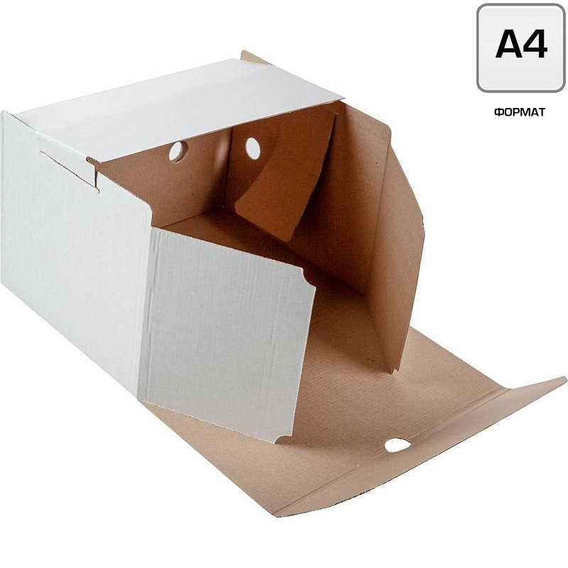 Короб архивный сборный ф.А4 (255*320 мм), торец 200 мм, вырубной замок, микрогофрокартон, "КБИ"