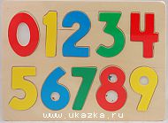 Рамка (дерево) вкладыши цифры, игра для детей от 3-х лет. ф. 220*300 мм.
