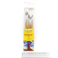 Набор художественных кистей "Белка", кисти круглые № 1,2,3,4,5,6, деревянная ручка 130 мм, "Tukzar"