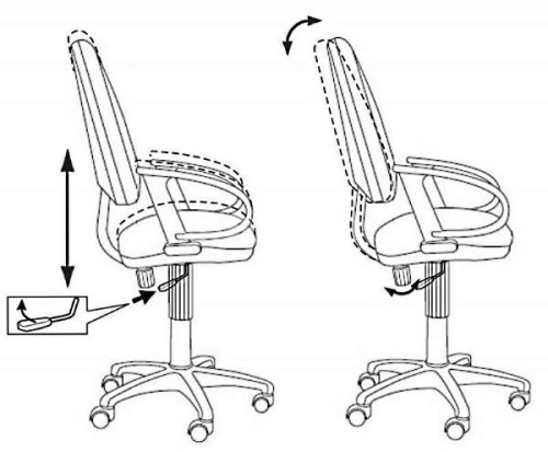 Кресло офисное, ткань, пружинно-винтовой механизм качания спинки, регулировка высоты (газлифт), вес до 120 кг, цвет - серый. "Бюрократ" фото 2