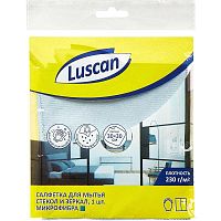 Салфетка для стекол и зеркал, микрофибра 230 г, 300*300 мм, "Luscan"