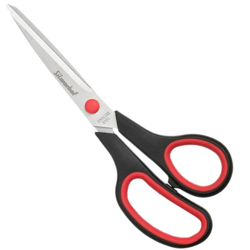 Ножницы универсальные 210 мм, лезвие 110 мм, сталь, пластиковые ручки, прорезиненные вставки, "Silwerhof"