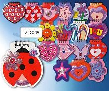 Блокнот детский, фигурный 20 л. ф. 95*85 мм, линия, спираль сверху, стразы, картонная обложка, "Tukzar"