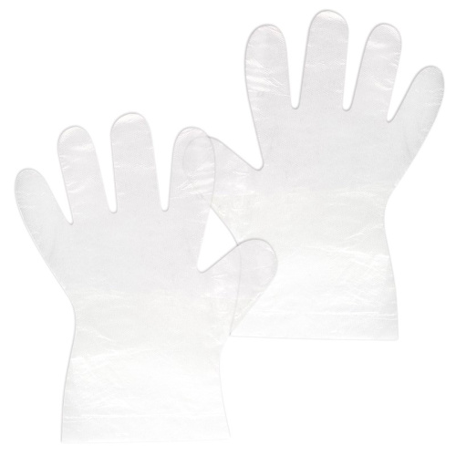 Перчатки полиэтиленовые, одноразовые, упак. 50 пар, п/э пакет, "OfficeClean" фото 2