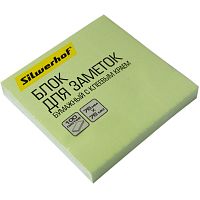 Блок для записи, бумажный 100 л, пастель, липкий слой, 76*76 мм, 75 г/м2, "Silwerhof"