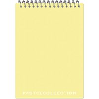 Блокнот "Pastel Collection" 60 л. ф.А5 (150*210 мм), клетка, метал. гребень сбоку, пластик 0,5 мм, "Полином"
