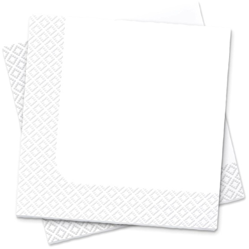 Салфетки бумажные "Soffione", 2-слойные белые, 240*240 мм, упак. 100 шт. фото 2