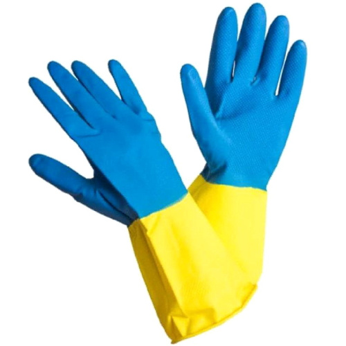 Перчатки хозяйственные, латексные, двухцветные, "BICOLOR"