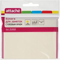 Блок для записи бумажный 100 л, желтый, липкий слой, 76*127 мм, 60 г, "Attache"
