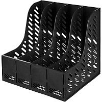 Лоток для бумаг вертикальный, 4 отделений, 370 мм, сборный, пластик, 370*310*310 мм, "Attache"