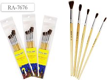 Набор кистей "Пони", кисти круглые № 1-5, деревянная ручка, "Tukzar"