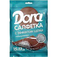 Салфетка хозяйственная с эффектом щетки, микрофибра 200 г, 150*170 мм, "Dora"