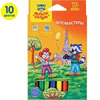Фломастеры 10 цв, 135 мм, линия 2 мм, картонная упак, "Мульти-Пульти"