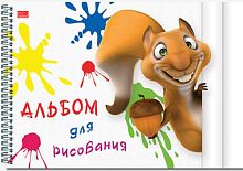 Альбом для рисования 40 л. ф.А4 (290*204 мм), 100 г, металлический гребень, мелован. обл, "Полином"
