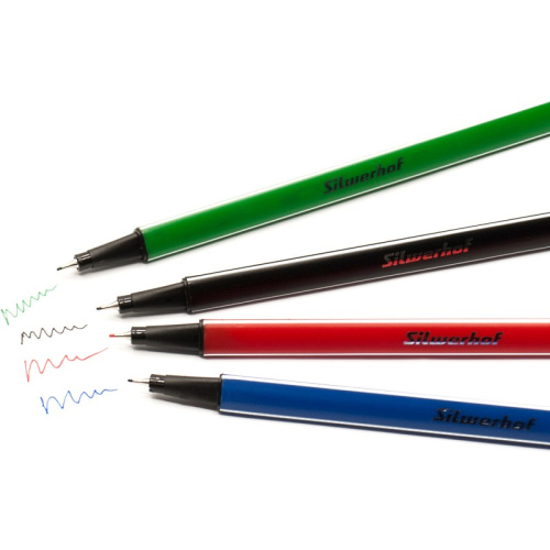 Ручки капилярные 4 цв, игловидный наконечник 0,4 мм, "Silwerhof" фото 2
