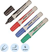 Маркеры для флипчартов "Octavia" 4 цв, водная основа, линия 2-3 мм, круглый наконечник, "Attache"