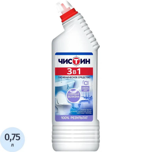 Средство для сантехники, гель 3 в 1, 750 мл, "Чистин"