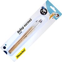 Набор кистей "Пони", кисти круглые № 2,4,6, деревянная ручка, "Silwerhof"