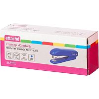 Степлер "Comfort" до 12 л, №10, глубина 55 мм, загрузка 100 скоб, металлический механизм, покрытие Soft Touch, антистеплер, "Attache"