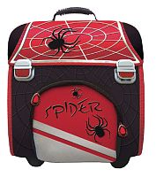 Ранец "Premium Spider", эргономический, на верхнем клапане вставки из сетки, комбинированный черный с красным, "Limpopo"