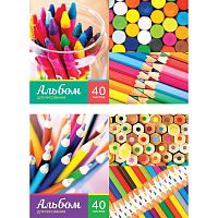 Альбом для рисования 40 л. ф.А4 (287*202 мм), 100 г, скоба сбоку, обложка мелованный картон, "ArtSpace"