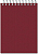 Блокнот 50 л. ф.А6 (102*157 мм), клетка, белизна 100%, металлический гребень сверху, обложка - картон 300 г, "Полином" (цвет: бордовый, арт.11с11-6)
