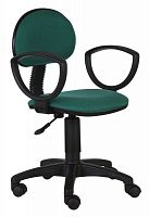 Компактное тканевое рабочее кресло, регулировка высоты (газлифт), регулировка глубины сиденья, ограничение по весу: 100 кг, цвет обивки - зеленый (10-24)