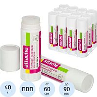 Клей-карандаш "Extra" 40 г, PVP, "Attache"