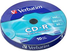 Лазерный записываемый компакт-диск CD-R 1-52х, 700 Mb, 80 min, упак. 10 шт, "Verbatim"