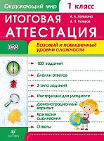 Лапшина А.А, Петров А.П. Окружающий мир. 1 кл. Итоговая аттестация. Базовый и повышенный уровни сложности. - М.: Дрофа, 2014. - 52 с. - (ФГОС). - мягк. обл, УЦЕНЕННАЯ.