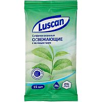 Салфетки влажные освежающие, 12,5*18 см, упак. 15 шт, "Luscan"
