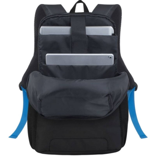 Рюкзак для нотбука 15,6, молния, 3 кармана, черный полиэстер, ремень, 310*200*460 мм, "Riva" фото 2