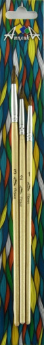 Набор кистей "Пони", кисти круглые № 1,2,3, деревянная ручка, "АппликА" фото 2