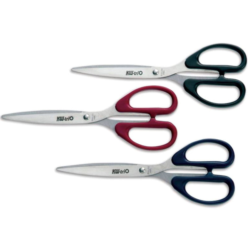 Ножницы 195 мм, лезвия 120 мм, сталь, симметричные пластиковые ручки, "KW-trio"