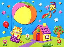 Котёнок на воздушном шаре: Аппликация мягкая картинка: для детей от 3 лет. - (Чудо-мастерская). - "Дрофа-Медиа"