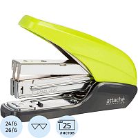 Степлер энергосберегающий "Selection Forest" №24/6, 26/6 до 25 л, глубина 50 мм, загрузка до 80 скоб, металлический механизм, "Attache"