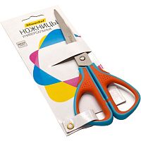 Ножницы универсальные "College" 203 мм, лезвие 90 мм, сталь, симметричные пластиковые ручки, прорезиненные вставки, "Silwerhof"