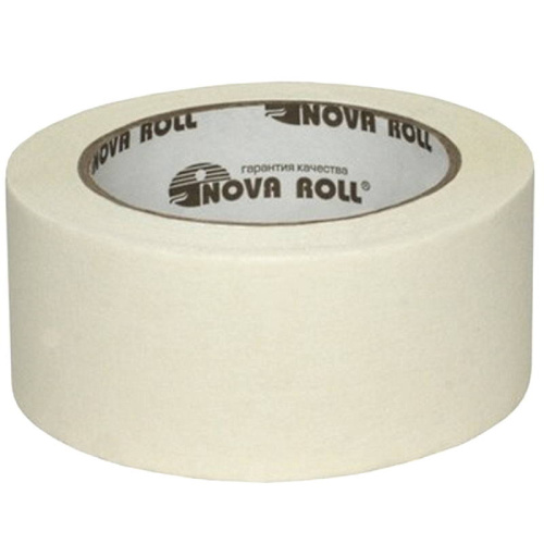 Скотч бумажный 38 мм*50 м, 140 мкм, малярная креппированная клейкая лента, "Nova Roll"